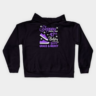 Stepping Into My 47th Birthday With God's Grace & Mercy Bday Kids Hoodie